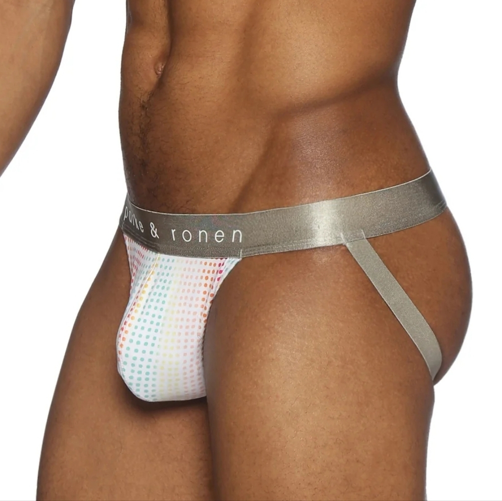 Parke & Ronen Men's Pride Edition Funfetti Printed Jock Strap Underwear Size XL